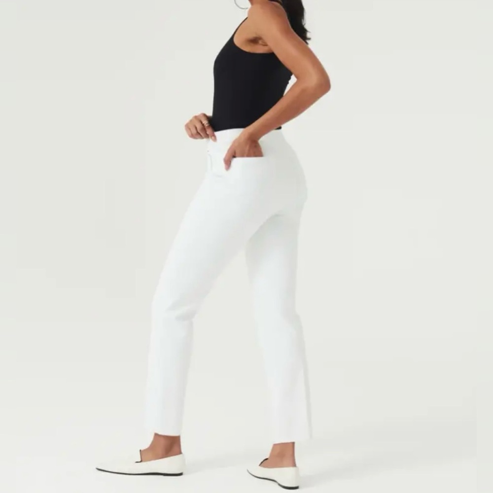 Spanx Ankle Pants Silver Linings Slim Straight Women Classic White Sz Medium NWT